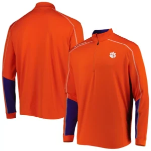 Men's Orange Clemson Tigers Shotgun 2.0 Omni-Wick Quarter-Zip Jacket