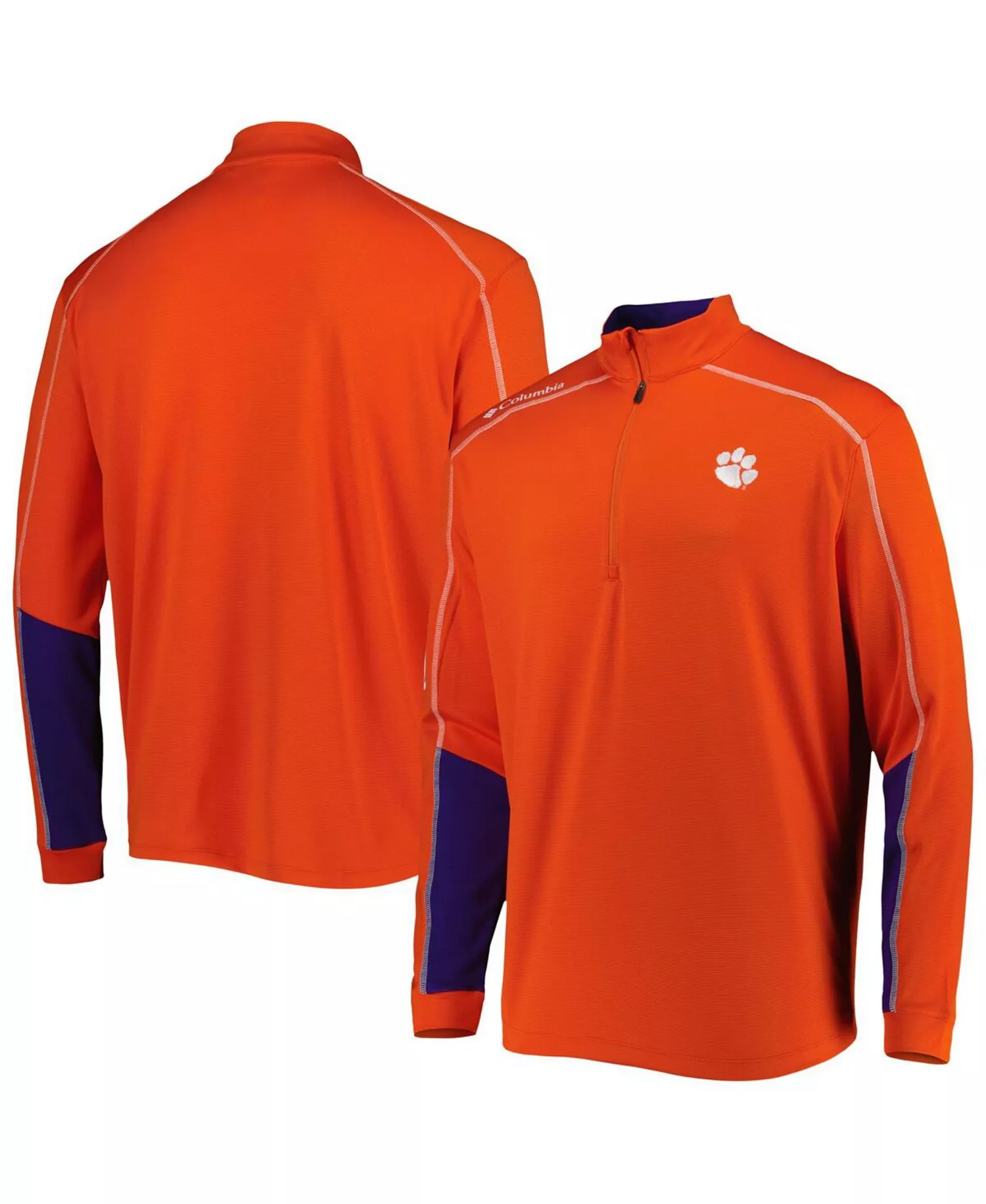 mni-ed5f73c3025ad7c059615024ef315f46 Men's Orange Clemson Tigers Shotgun 2.0 Omni-Wick Quarter-Zip Jacket