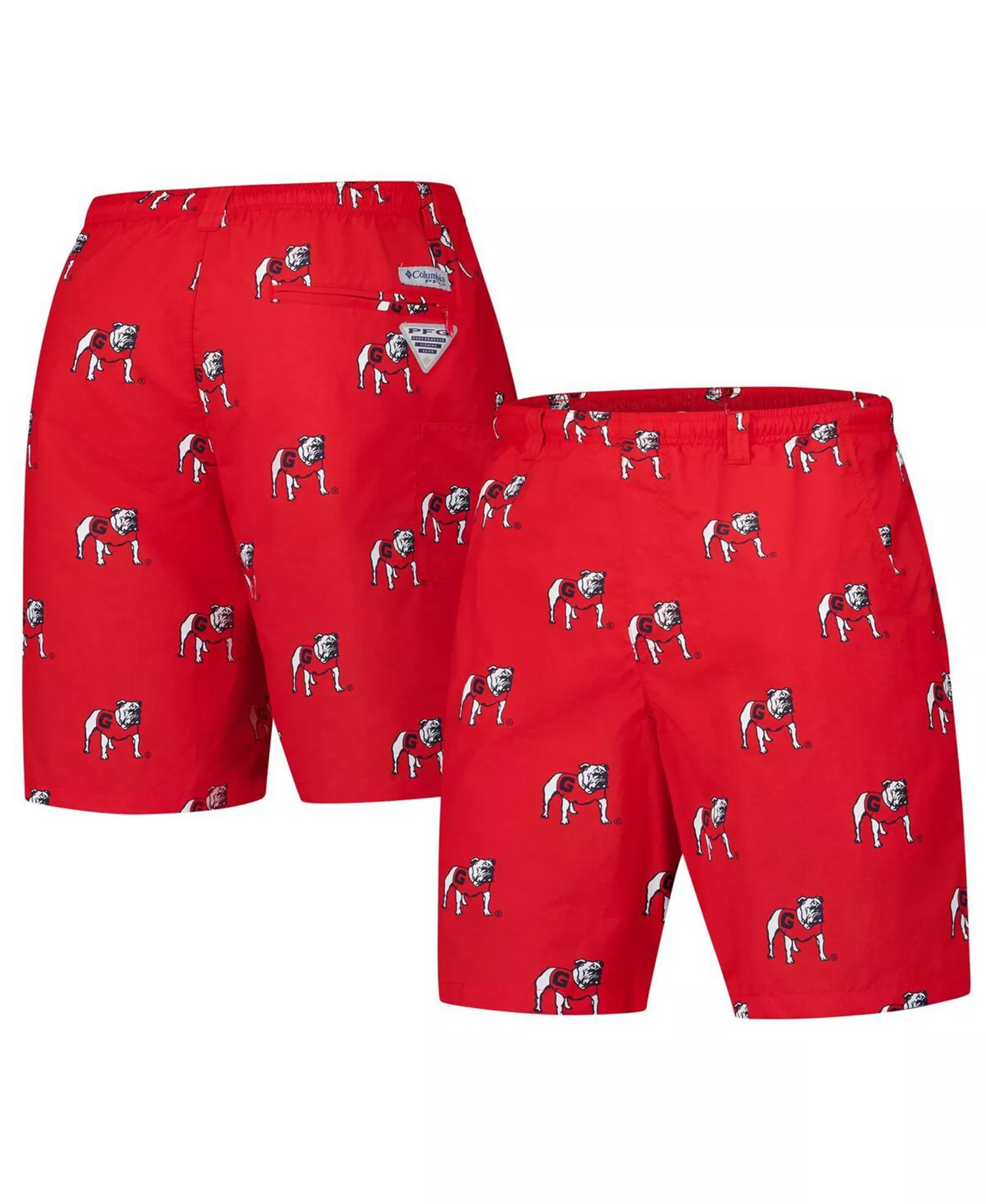 mni-ed64976ba069829e42de55399ec2ca0a Men's Red Georgia Bulldogs PFG Back Cast III Omni-Shade Shorts