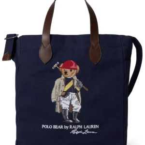 Men's Bear Canvas Shopper Tote Bag