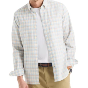 Men's Classic-Fit Stretch Plaid Button-Down Shirt