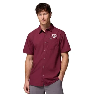 Men's Maroon Texas A M Aggies Slack Tide Camp Button-Up Shirt