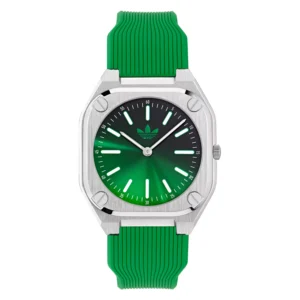 Unisex Analog Green Silicone Watch, 39mm