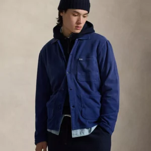 Men's Straight Collar Long-Sleeve Overshirt