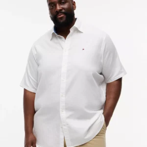 Men's Big & Tall Linen-Blend Short-Sleeve Shirt