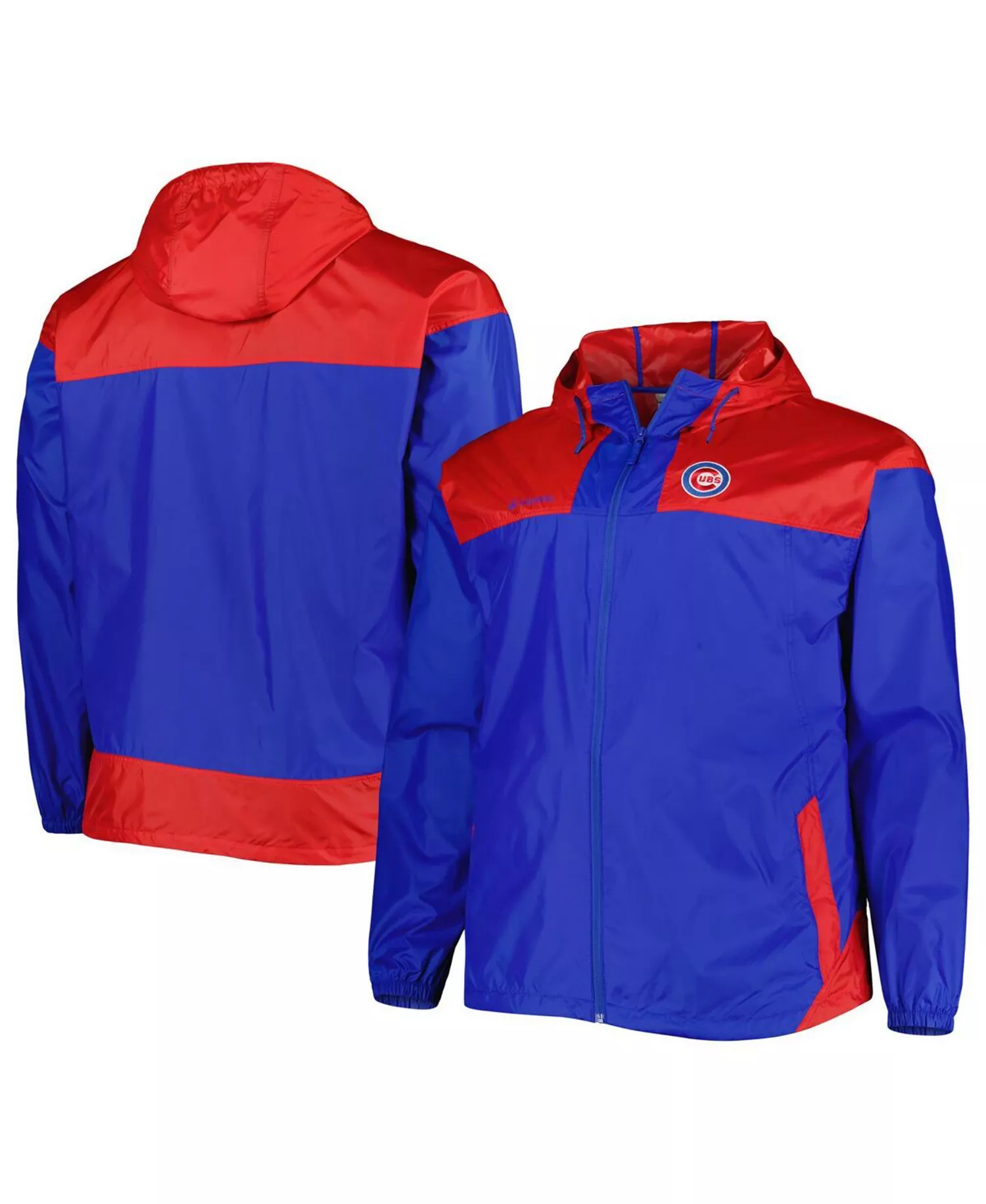 mni-f051ce7d1e45b7656ff5b54aa39c1863 Men's Royal Chicago Cubs Flash Forward Challenger Big and Tall Omni-Shade Full-Zip Windbreaker