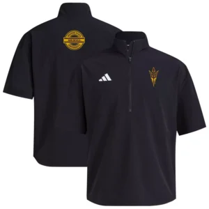 Men's Black Arizona State Sun Devils 2024 Half-Zip Short Sleeve Training Jacket