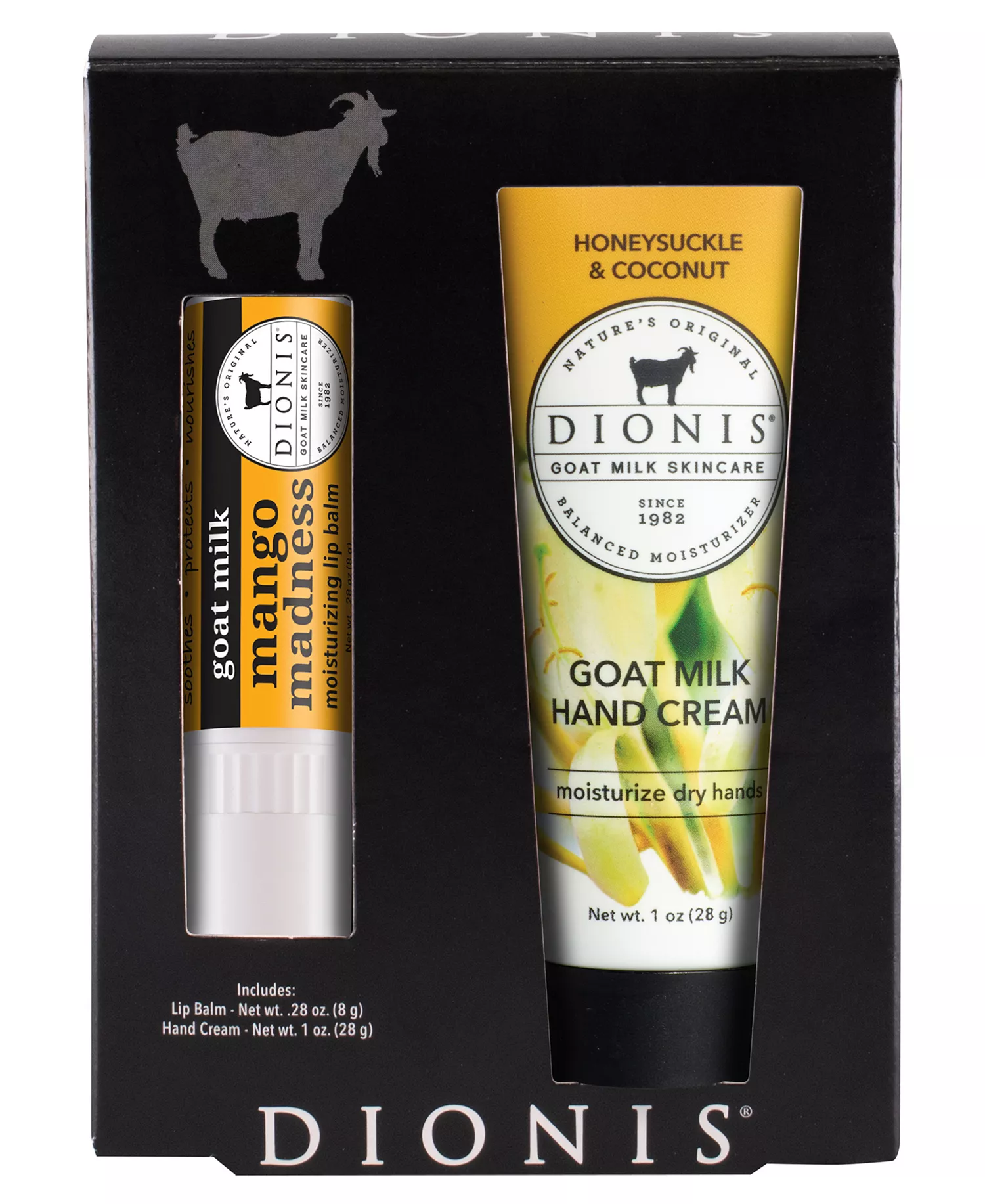 mni-f0d4fe7b5cabef65c6cfc6466d6464c9 Goat Milk Honeysuckle Mango Lip Balm and Hand Cream Set