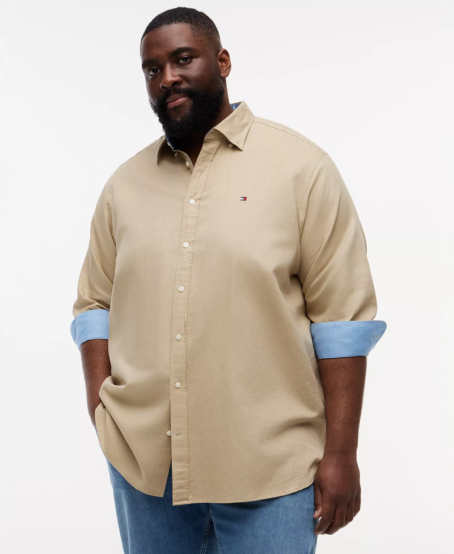 mni-f0f3970fdff56e43b498e20289d7ba3a Men's Big & Tall 100% Linen Button-Down Shirt — изображение 3