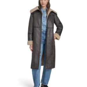 Women's FX Shearling Funnel Coat