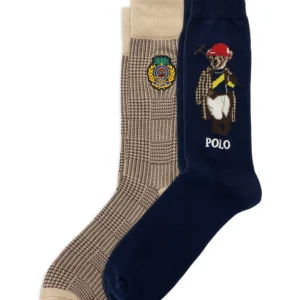 Men's Polo Society Bear Socks, 2-Pack