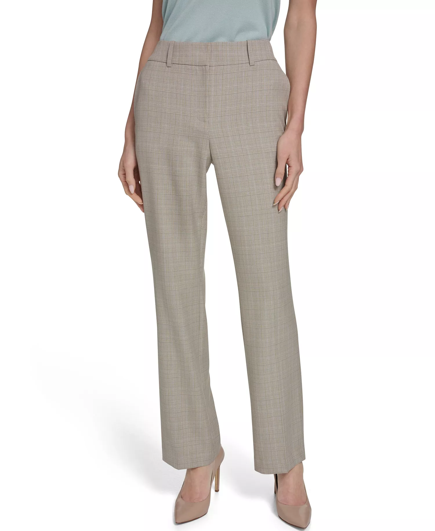 mni-f20df0de4659c21184234fe35fe08b1b Women's Plaid Bootcut Trousers