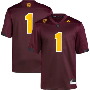 Men's #1 Maroon Arizona State Sun Devils Premier Football Jersey