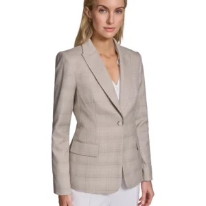 Petite Plaid Notch Collar Jacket