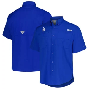 Men's Royal Los Angeles Dodgers Tamiami Omni-Shade Button-Down Shirt