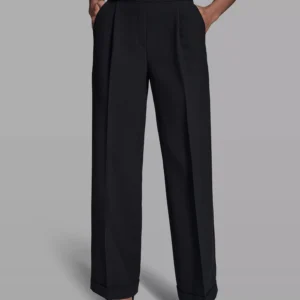 Women's Mid-Rise Elastic-Back Belted Wide-Leg Pants
