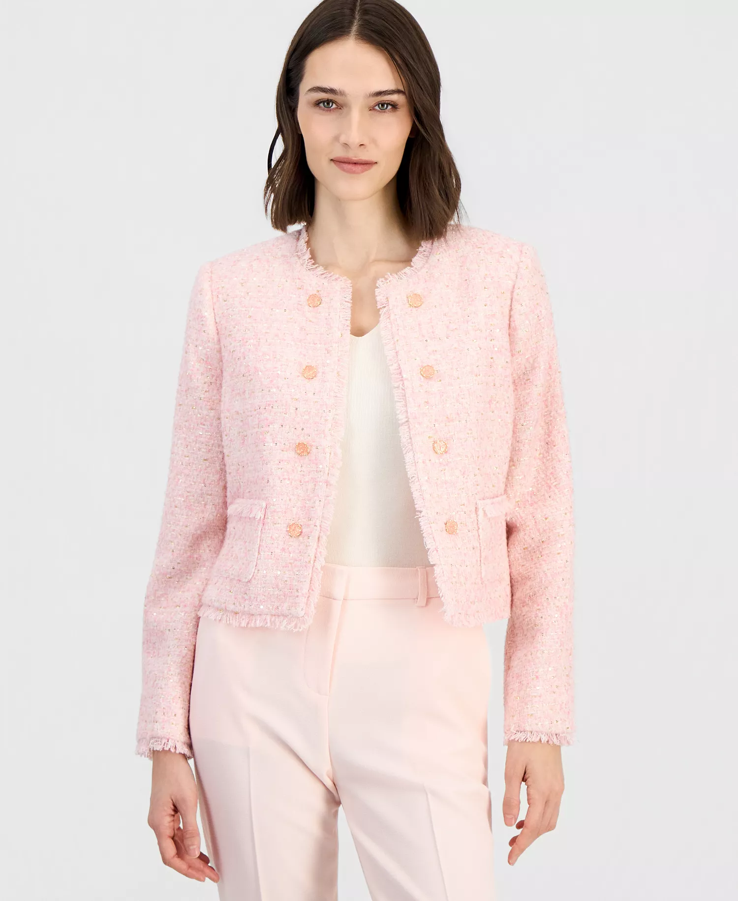 mni-f710ca17c1a708340960fe25e3d3258c Petite Padded Cropped Collarless Jacket