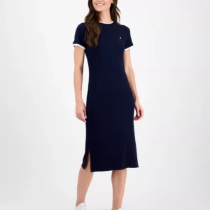 Nautica Women's Ribbed Midi Dress