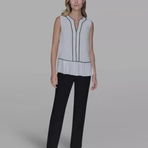 Women's Pleated Detail Sleeveless Top