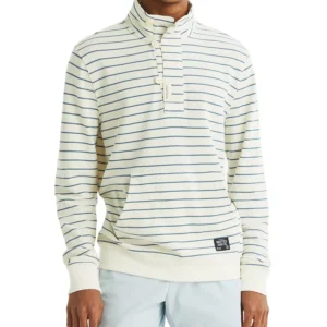 Men's Long Sleeve Striped Pullover Sweatshirt