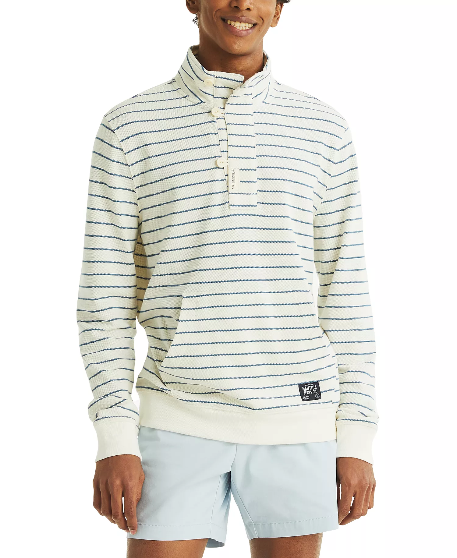 mni-f85392b41e479386f79a26e0e8e8830c Men's Long Sleeve Striped Pullover Sweatshirt