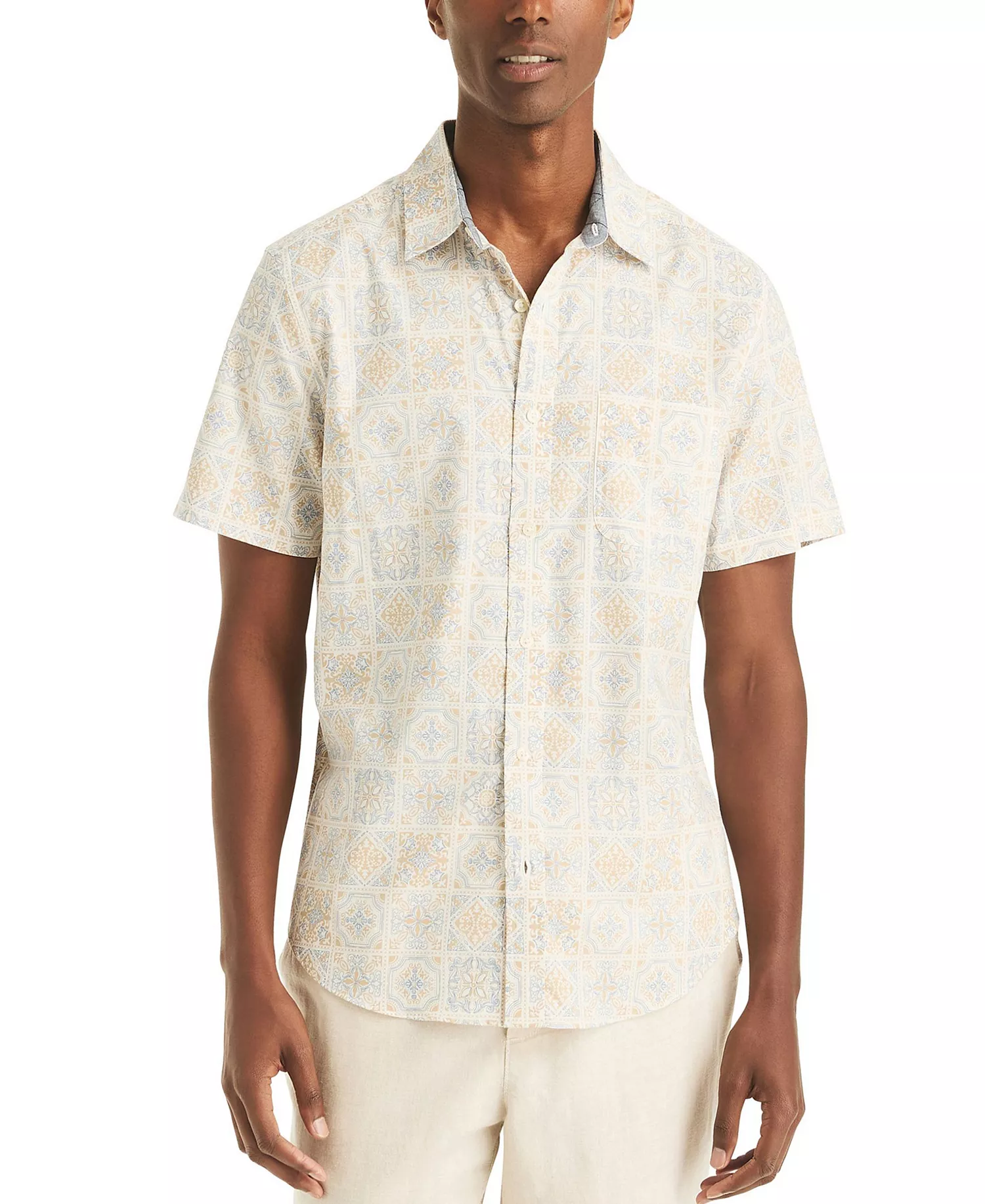 mni-f8b5622625104baf126bd6a889fab7e6 Men's Printed Short-Sleeve All-Over Print Shirt