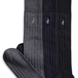 Men's 3-Pk. Over the Calf Mercerized Cotton Rib Dress Socks
