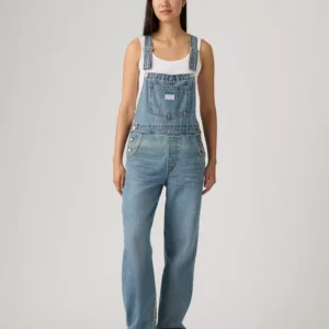 Women's Vintage-Inspired Drapey Fit Denim Overalls