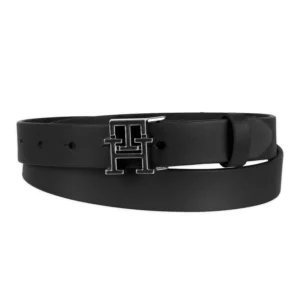 Women's Enamel Monogram Buckle Casual Leather Belt