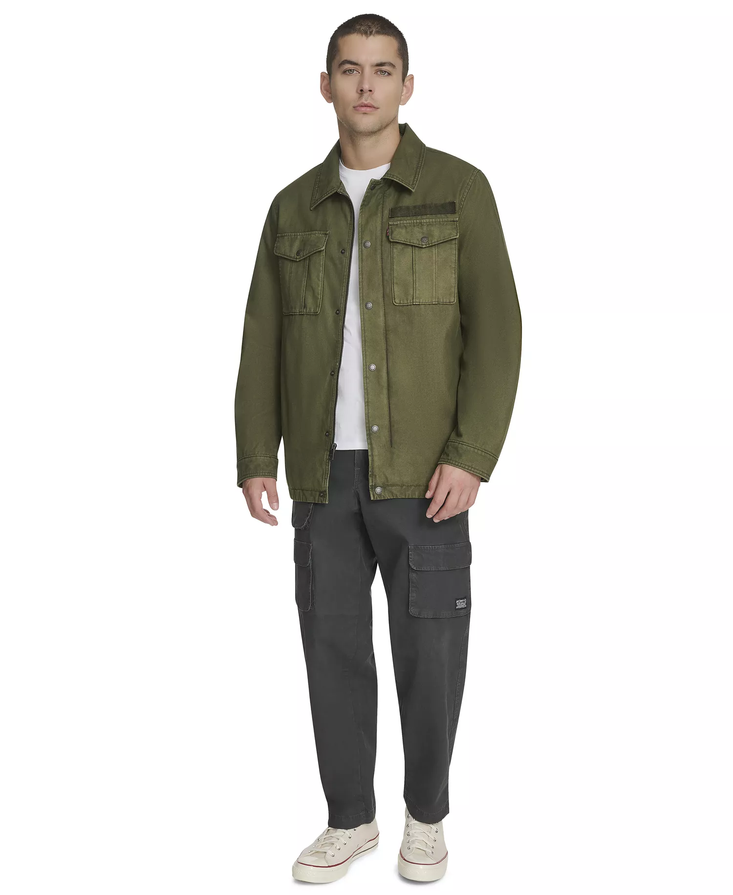 mni-f9e3e4a8761782ca8d628e4ec9873059 Men's Two-Pocket Utility Zippered Shirt Jacket