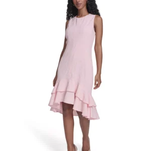 Women's Sleeveless Blossom Jacquard Midi Dress