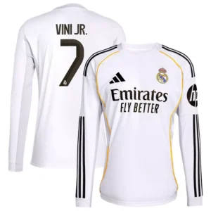 Men's Vini Jr. White Real Madrid 2025/26 Home Replica Jersey