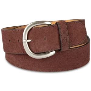 Women's Leather and Suede Stitched Edge Casual Belt