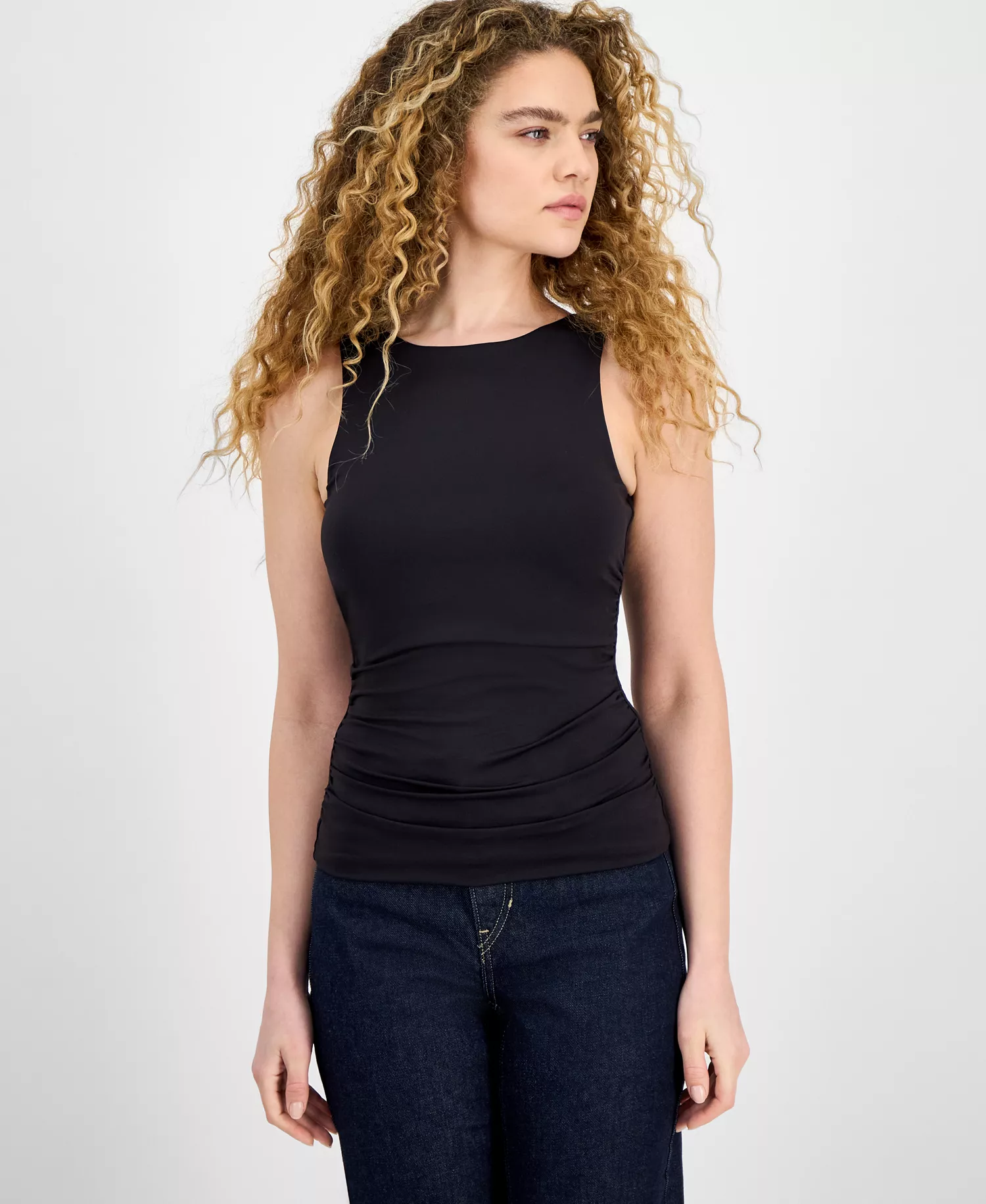mni-fc87a44af710d4862e92585707c02afb Women's Second Skin Ruched Tank Top