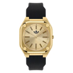 Unisex Analog Black Silicone Watch, 39mm