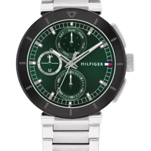 Men's Multifunction Silver-Tone Stainless Steel Watch 44mm