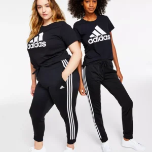 Women's Essentials Warm-Up Slim Tapered 3-Stripes Track Pants, XS-4X