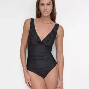 Ruffle Plunge Underwire Tummy Control One-Piece Swimsuit, Created for Macy's
