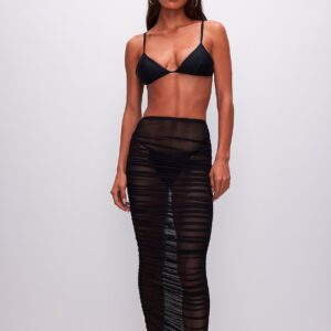 mesh ruched skirt