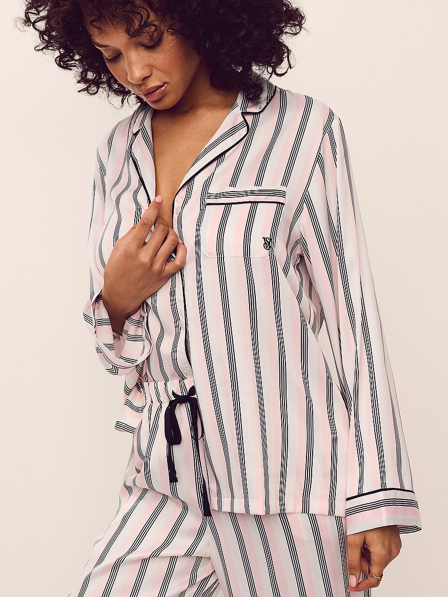 signature satin long pajama set signature satin long pajama set