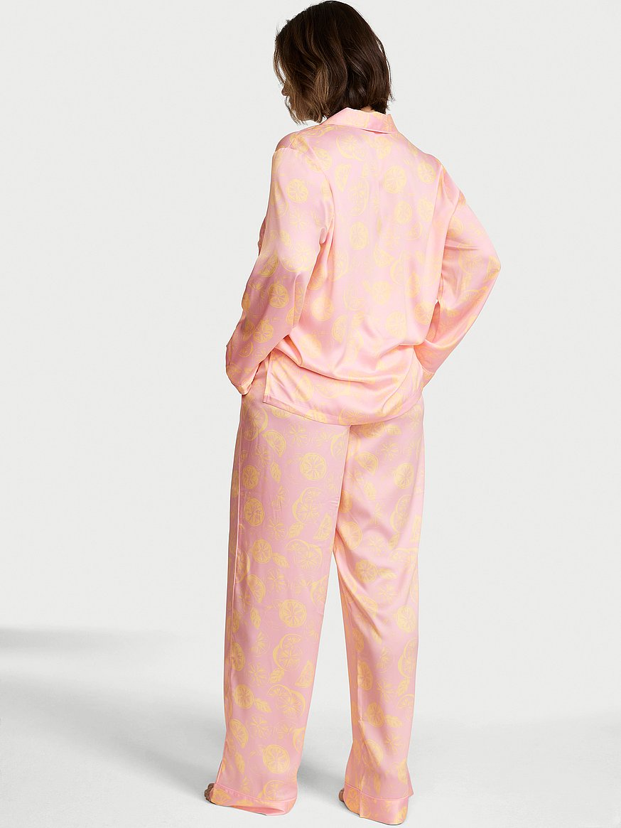 signature satin long pajama set signature satin long pajama set