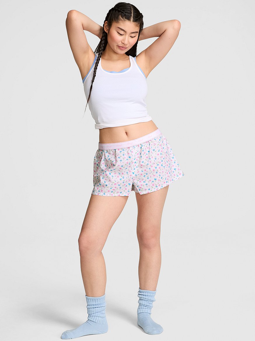 cotton boxy pajama shorts cotton boxy pajama shorts