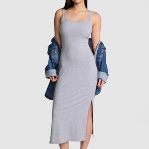 all day soft rib bodycon midi dress