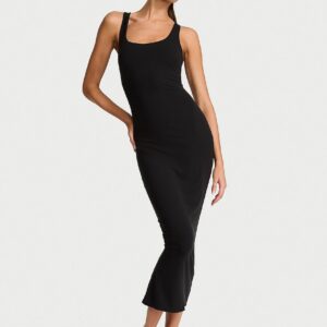 shapewear by victoria smoothing rib tank maxi dress