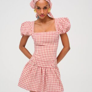 georgia gingham short sleeve mini dress