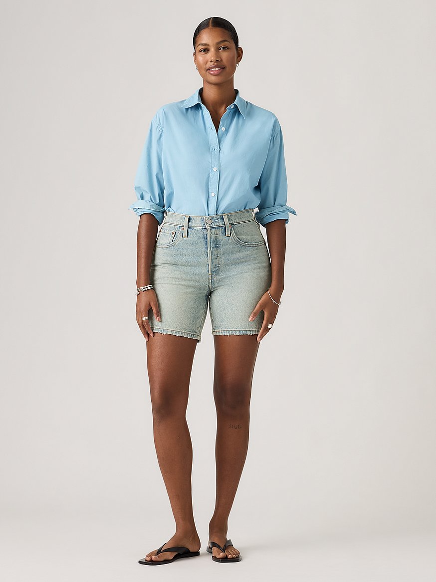 levi's® women's 501® mid thigh shorts levi's® women's 501® mid thigh shorts