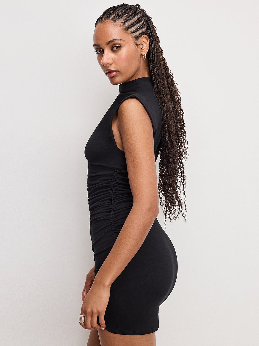 super stretch jersey mock neck mini dress super stretch jersey mock neck mini dress