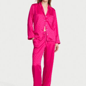 signature satin long pajama set