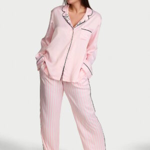 signature satin long pajama set
