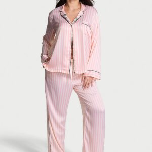 signature satin long pajama set